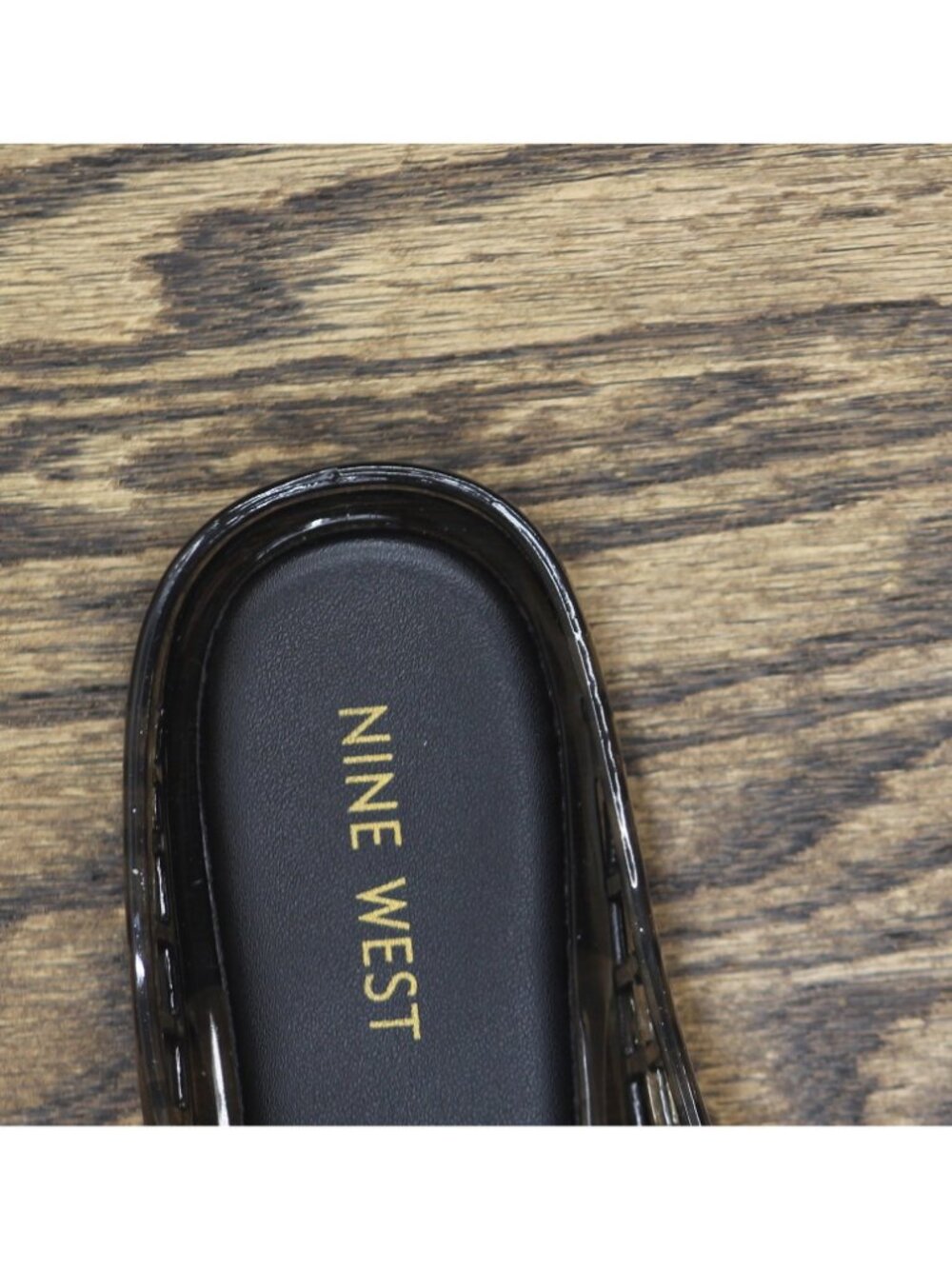 NWT Nine West Round Toe Slip-On Woven Jelly Mule WNYUNNY3 Black 6M - Picture 10 of 11